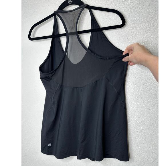 Lululemon Black VNeck Sheer Mesh Racerback Long Line Tank Top 8 - Picture 2 of 10